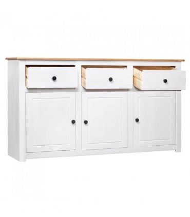 vidaXL Sideboard White 135x40x80 cm Solid Pinewood Panama Range