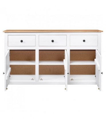 vidaXL Sideboard White 135x40x80 cm Solid Pinewood Panama Range