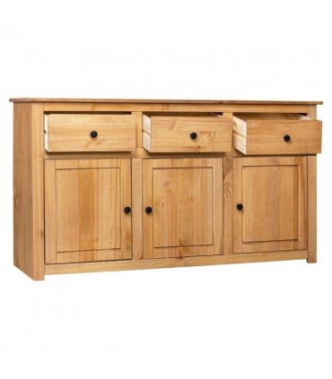 vidaXL Sideboard 135x40x80 cm Solid Pinewood Panama Range — Colour: brown