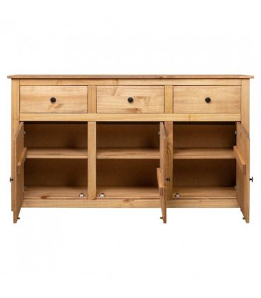 vidaXL Sideboard 135x40x80 cm Solid Pinewood Panama Range — Colour: brown