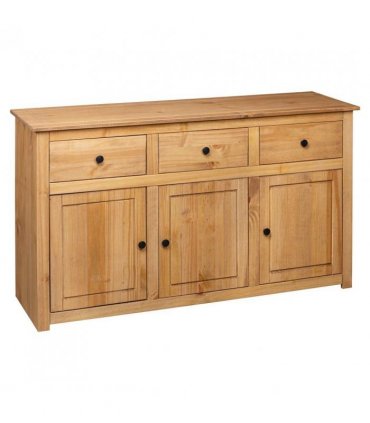 vidaXL Sideboard 135x40x80 cm Solid Pinewood Panama Range — Colour: brown