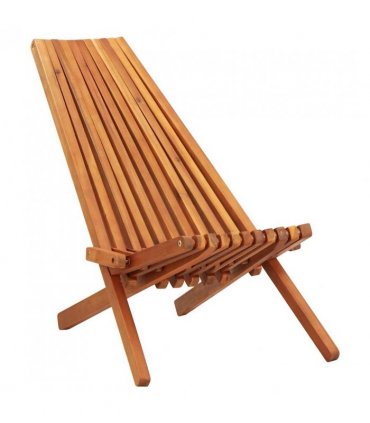 vidaXL Folding Outdoor Lounge Chairs 2 pcs Solid Acacia Wood — Colour: Brown, Size: 58 x 95 x 77 cm