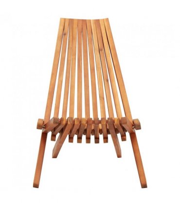vidaXL Folding Outdoor Lounge Chairs 2 pcs Solid Acacia Wood — Colour: Brown, Size: 58 x 95 x 77 cm