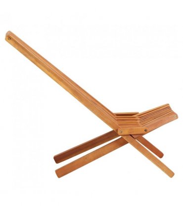 vidaXL Folding Outdoor Lounge Chairs 2 pcs Solid Acacia Wood — Colour: Brown, Size: 58 x 95 x 77 cm