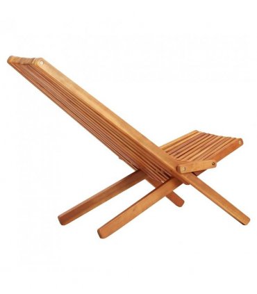 vidaXL Folding Outdoor Lounge Chairs 2 pcs Solid Acacia Wood — Colour: Brown, Size: 58 x 95 x 77 cm
