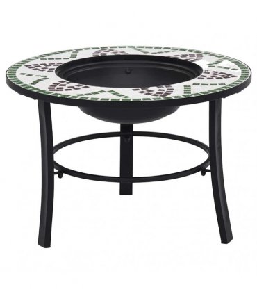 vidaXl Mosaic Fire Pit Green 68cm Ceramic