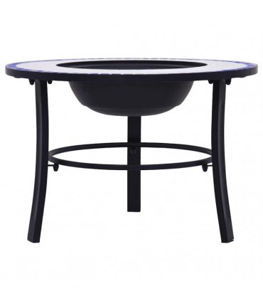 vidaXl Mosaic Fire Pit Blue and White 68cm Ceramic