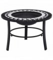 vidaXl Mosaic Fire Pit Black and White 68cm Ceramic