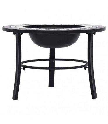 vidaXl Mosaic Fire Pit Black and White 68cm Ceramic