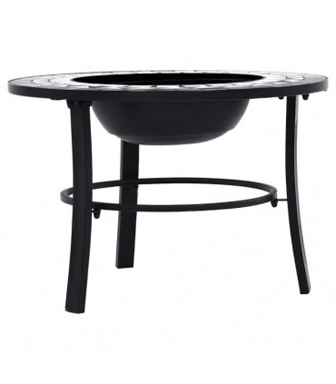 vidaXl Mosaic Fire Pit Black and White 68cm Ceramic