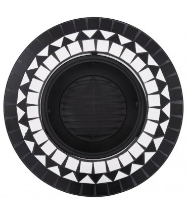 vidaXl Mosaic Fire Pit Black and White 68cm Ceramic