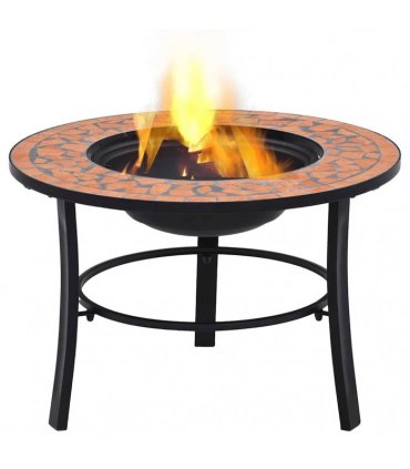 vidaXl Mosaic Fire Pit Terracotta 68cm Ceramic