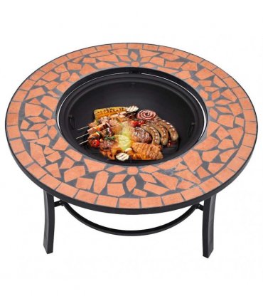 vidaXl Mosaic Fire Pit Terracotta 68cm Ceramic