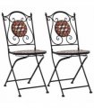 vidaXL Garden Chair | Set of 2 | Brown, Black, Cream