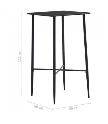 vidaXL Bar Table Black 60x60x111 cm MDF