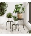 vidaXL Plant Stands 3 pcs Black and White Ceramic — Size: 26 x 35 cm