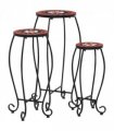 vidaXL Mosaic Tables 3 pcs Terracotta and White Ceramic — Size: 30 x 70 cm