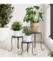 vidaXL Plant Stands 3 pcs Blue and White Ceramic — Size: 26 x 35 cm