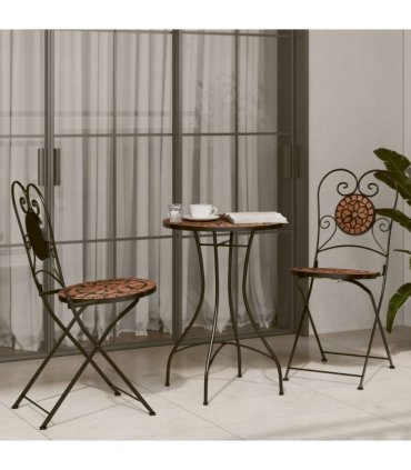 vidaXL Mosaic Bistro Table Terracotta Ø50x70 cm Ceramic — Size: 50 x 70 cm