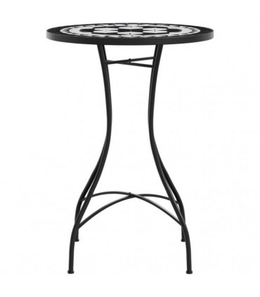 vidaXL Mosaic Bistro Table Black and White Ø50x70 cm Ceramic — Size: 50 x 70 cm