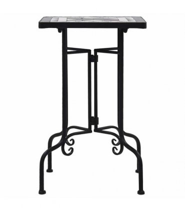 vidaXL Mosaic Side Table Black and White Ceramic