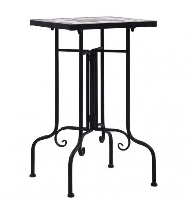vidaXL Mosaic Side Table Black and White Ceramic