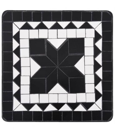 vidaXL Mosaic Side Table Black and White Ceramic