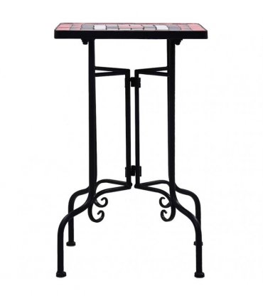 vidaXL Mosaic Side Table Terracotta and White Ceramic