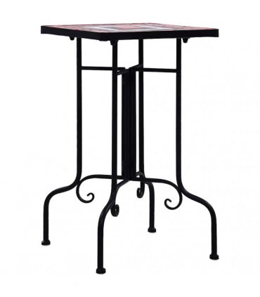vidaXL Mosaic Side Table Terracotta and White Ceramic