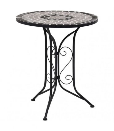 vidaXL Mosaic Bistro Table Grey 61cm Ceramic