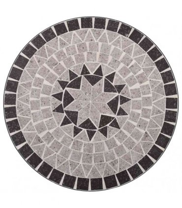 vidaXL Mosaic Bistro Table Grey 61cm Ceramic