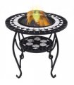 vidaXL Mosaic Fire Pit Table Black and White 68 cm Ceramic