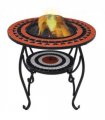 vidaXL Mosaic Fire Pit Table Terracotta and White 68 cm Ceramic