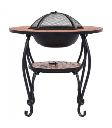 vidaXL Mosaic Fire Pit Table Terracotta 68 cm Ceramic