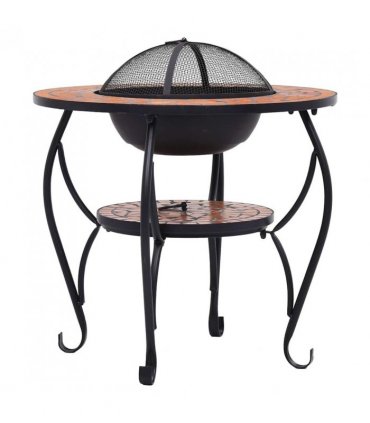 vidaXL Mosaic Fire Pit Table Terracotta 68 cm Ceramic