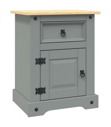 vidaXL Bedside Cabinet Mexican Pine Corona Range Grey 53x39x67 cm