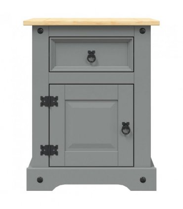 vidaXL Bedside Cabinet Mexican Pine Corona Range Grey 53x39x67 cm