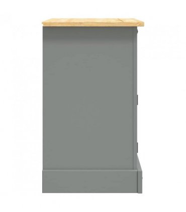 vidaXL Bedside Cabinet Mexican Pine Corona Range Grey 53x39x67 cm
