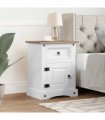 vidaXL Bedside Cabinet Mexican Pine Corona Range White 53x39x67 cm
