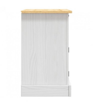 vidaXL Bedside Cabinet Mexican Pine Corona Range White 53x39x67 cm
