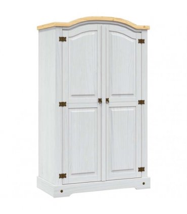 vidaXL Wardrobe Mexican Pine Corona Range 2 Doors White