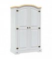 vidaXL Wardrobe Mexican Pine Corona Range 2 Doors White