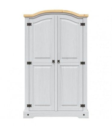 vidaXL Wardrobe Mexican Pine Corona Range 2 Doors White