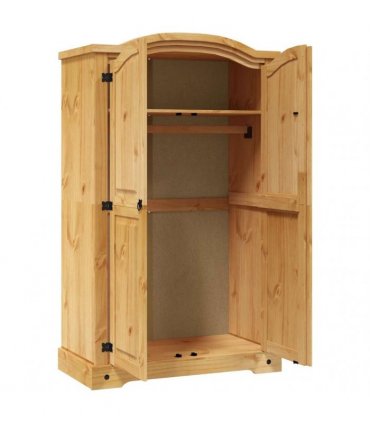 vidaXL Wardrobe Mexican Pine Corona Range 2 Doors — Colour: brown