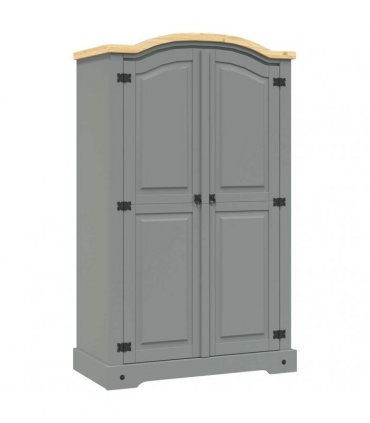 vidaXL Wardrobe Mexican Pine Corona Range 2 Doors Grey