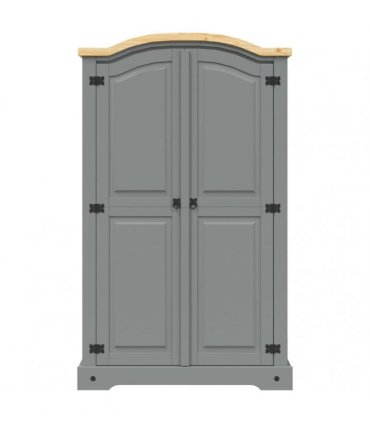 vidaXL Wardrobe Mexican Pine Corona Range 2 Doors Grey