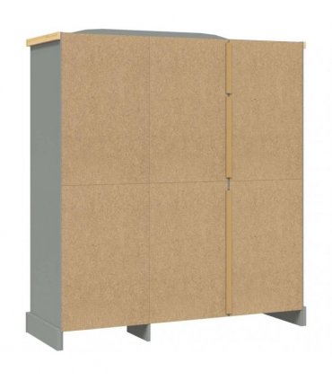 vidaXL Wardrobe Mexican Pine Corona Range 3 Doors Grey