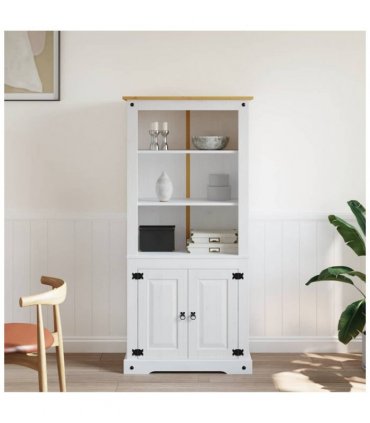 vidaXL Cupboard Mexican Pine Corona Range White 80x40x170 cm