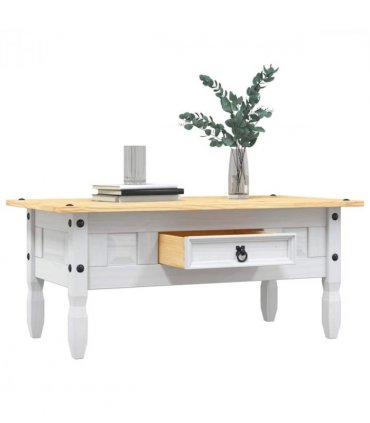vidaXL Coffee Table Mexican Pine Corona Range White 100x55x45 cm