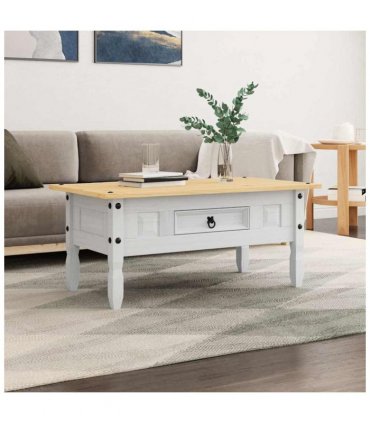 vidaXL Coffee Table Mexican Pine Corona Range White 100x55x45 cm
